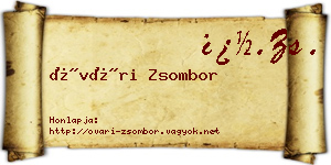 Óvári Zsombor névjegykártya